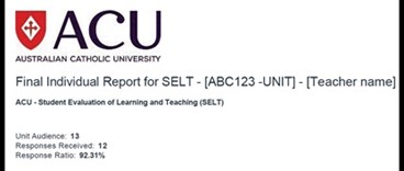  SELT Report Header